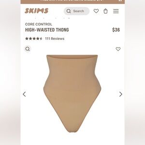 SkimsSEAMLESS SCULPT HIGH-WAISTED THONG | OCHRE × 
OCHRE / S